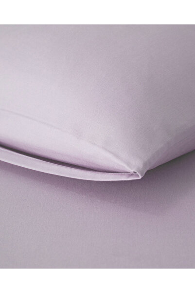 English Home 2 Pieces Plain Cotton Double Fitted Sheet 160X200 cm Lavender