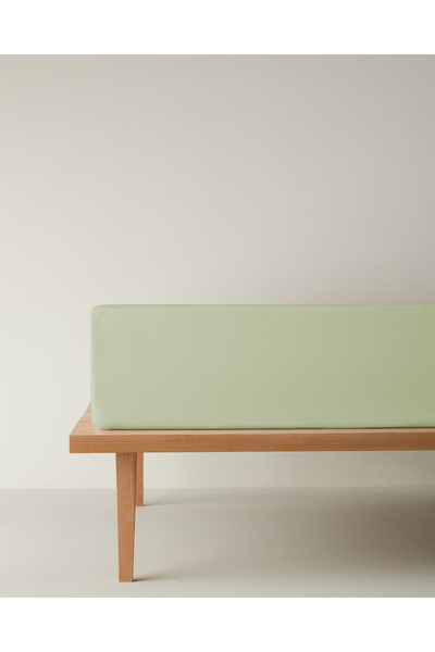English Home Novella Premium Soft Cotton Single Fitted Sheet 100X200 cm Light Green