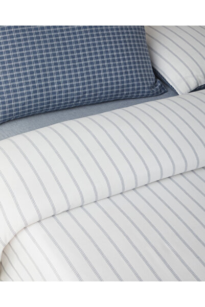 English Home Set de lenjerie de pat dublu vopsit cu fire Pincheck 200x220 cm Albastru