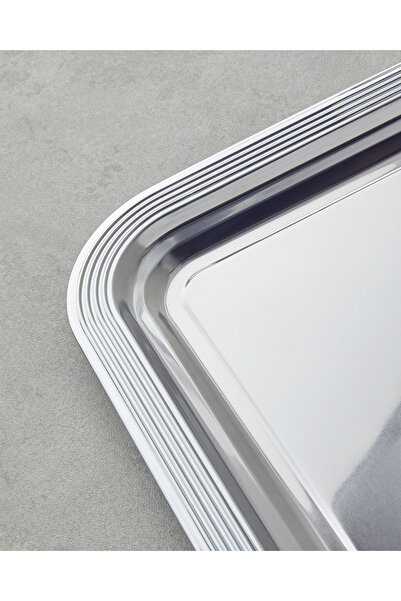 English Home Glow Metal Tepsi 35x32,5 Cm Silver