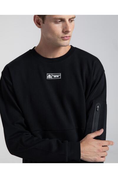 Kappa Αυθεντικό ανδρικό φούτερ Karan σε μαύρο Oversize Fit