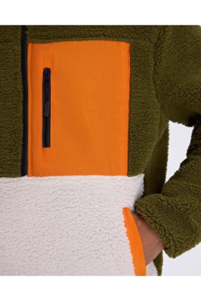 Kappa Hanoran Erkek Haki-Ekru-Turuncu Regular Fit Sherpa