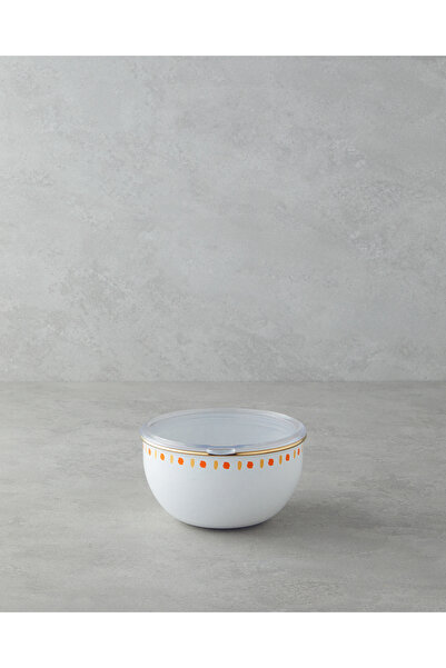 English Home Summer Line Enamel 2-Piece Storage Container 0.75 X 1.20 L White - Yellow