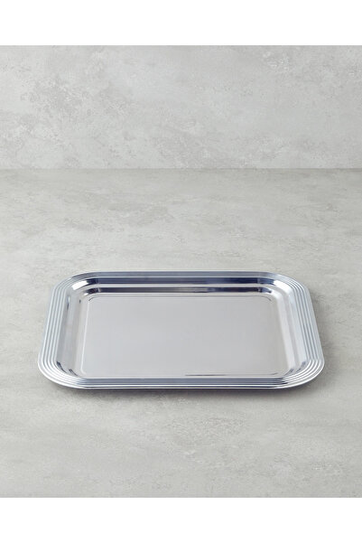 English Home Glow Metal Tepsi 35x32,5 Cm Silver