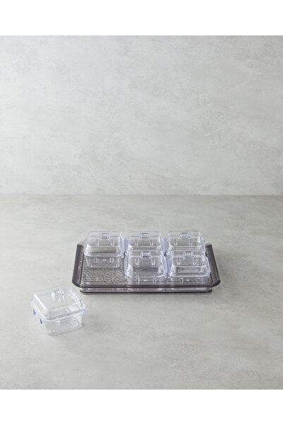 English Home Axel Acrylic 6 Compartment Breakfast 25X35 cm Anthracite