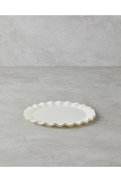 English Home Lustre Cam Pasta Tabağı 20 cm Krem-Gold