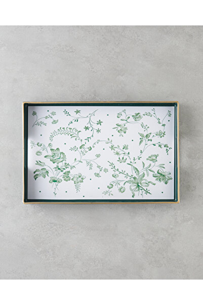 English Home Nature's Green PP Tepsi 40x26 cm Beyaz - Yeşil