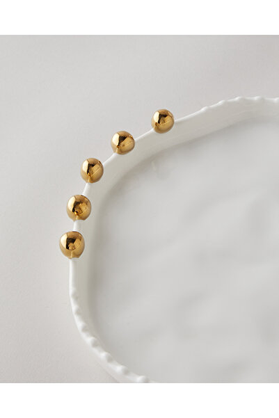 English Home Golden Gleam Porcelain Pasta Plate 24 cm White-Gold