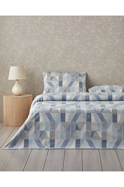 English Home Σετ Παπλωματοθήκη Sea Marine Easy-Iron Διπλό 200x220 cm Μπλε - Μπεζ