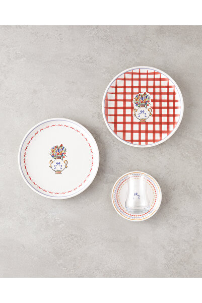 English Home Clara Ceramic Cake Set 18 Pieces for 6 People Colorful