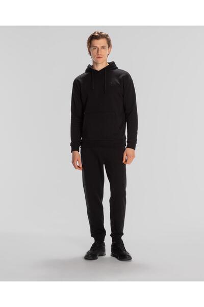 Kappa Authentic Echo Erkek Siyah Regular Fit Hoodie