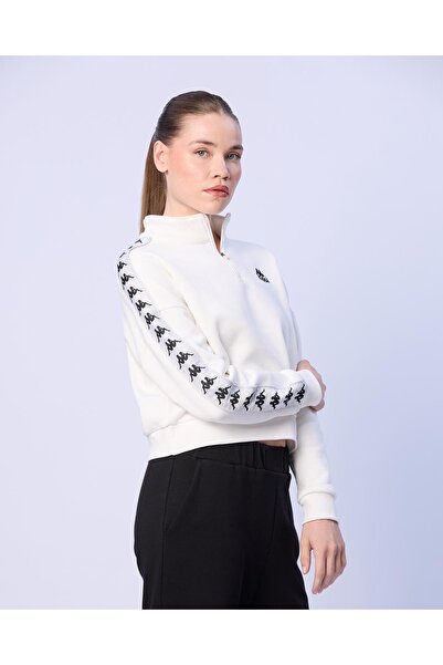 Kappa Mines Kadın Beyaz Regular Fit Sweatshirt