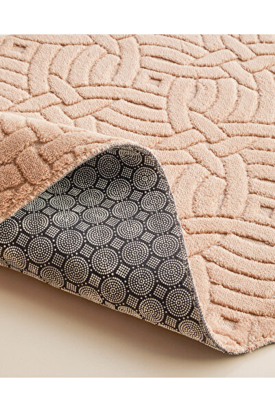 English Home Wavelet Bath Mat Set 60X100 cm + 50X60 cm Light Beige