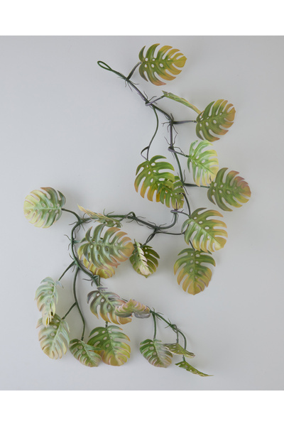 English Home Monstera Leaf Tek Dal Yapay Çiçek 110 cm Yeşil-mor