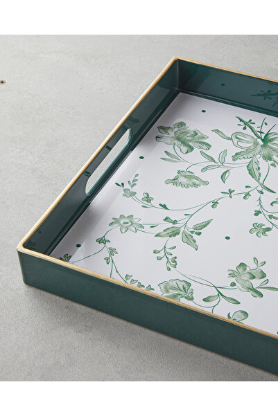 English Home Nature's Green PP Tepsi 40x26 cm Beyaz - Yeşil