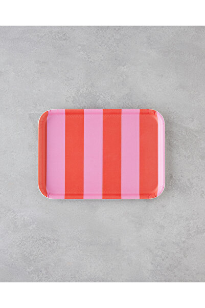 English Home Boldband Melamin Kaydırmaz Tepsi 20x28,5 cm Pembe - Turuncu