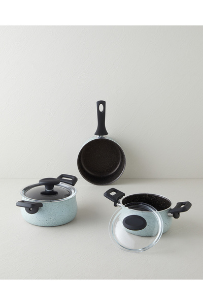 English Home Pretty Premium 5 Piece Mini Cookware Set 14-16-16 cm Green