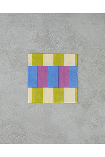 English Home مناديل ورقية صيفية بنقشة الشطرنج 20 قطعة مقاس 33×33 سم باللون ال...