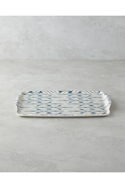 English Home Tavă dublă antiderapantă din melamină Cozy Stripe 42x31 cm + 25x38 cm Albastru