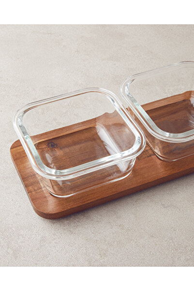 English Home Artistry Acacia-Cam 3 Piece Presentation Tray 36X11X6 cm Coffee