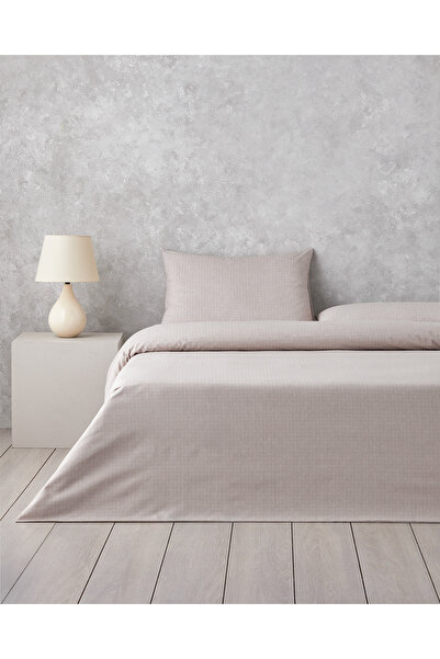 English Home Linework Kolay Ütülenir Tek Kişilik Nevresim Takımı 160x220 cm Açık Mürdüm
