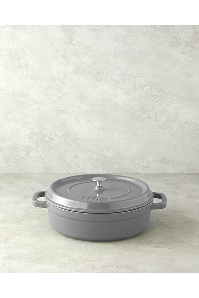 Hecha Cast Iron Shallow Pot 28 cm Gray