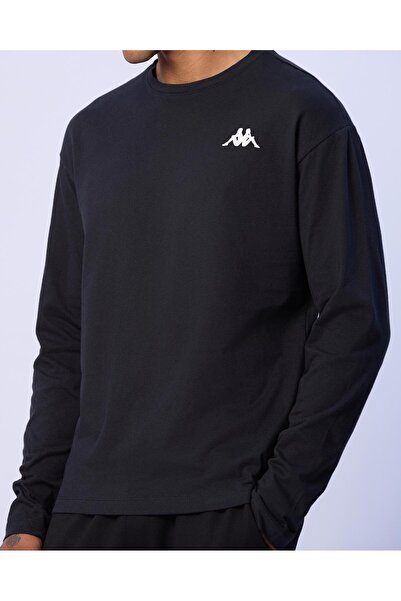 Kappa Axel Erkek Siyah Regular Fit Uzun Kollu Tişört