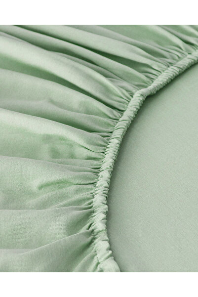 English Home 2 Plain Cotton Double Fitted Sheets 160X200 cm - Heritage Green