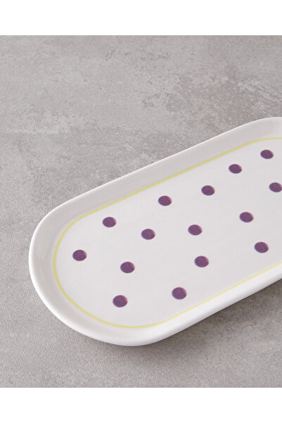 English Home Luck Ceramic Boat Plate 22 cm Purple