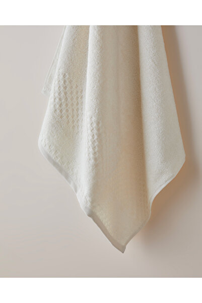 English Home Border Check Бавовняний рушник для ванної 70x140 см, колір слонової кістки