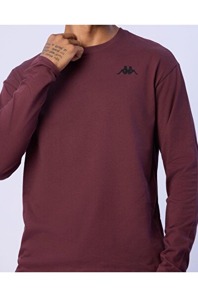 Kappa Axel Erkek Kahverengi Regular Fit Uzun Kollu Tişört