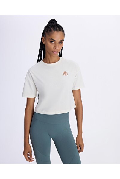 Kappa Authentic Aster Kadın Beyaz Comfort Fit Tişört