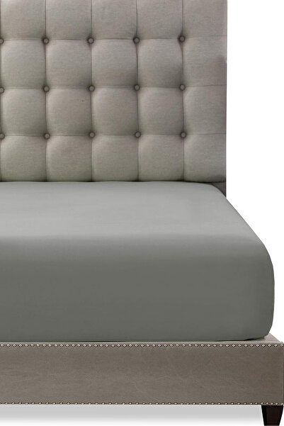 Rivaİstanbul Gray Cotton Single Elastic Sheet 100X200