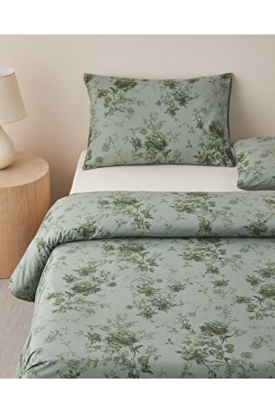 English Home Σετ Παπλωματοθήκης Διπλό Βαμβακερό Rosy Glow 200x220 cm Πράσινο