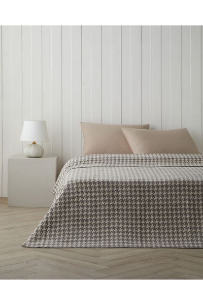 English Home Pătură dublă din bumbac acrilic Urban Hound 200x220 cm bej