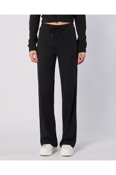 Kappa Leda Pant Kadın Siyah Comfort Fit Eşofman Altı