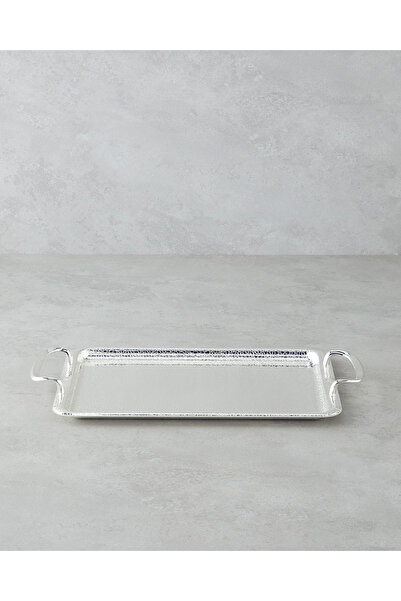 English Home Glamour Metal Tepsi 34,5x22 Cm Silver
