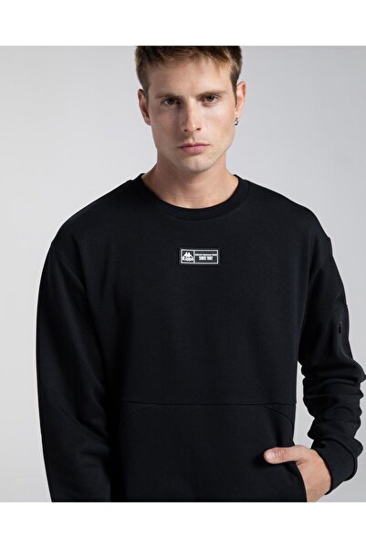 Kappa Αυθεντικό ανδρικό φούτερ Karan σε μαύρο Oversize Fit