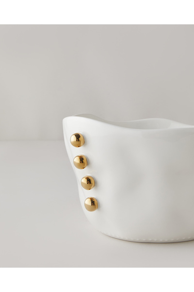 English Home Golden Gleam Porcelain Bowl 21 cm White-Gold