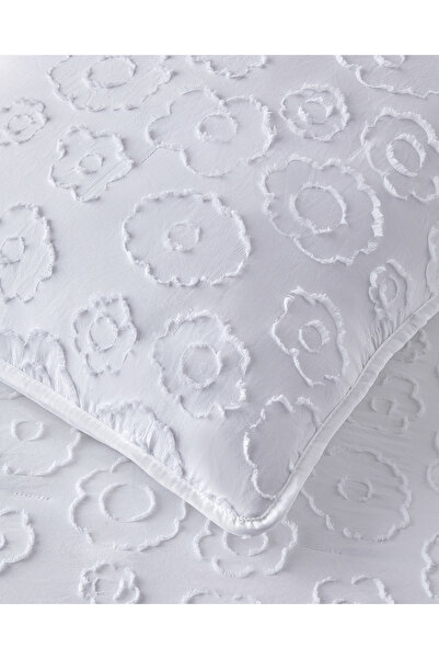 English Home Dainty Bloom Kesmeli Çift Kişilik Yatak Örtüsü Takımı 200x220 cm Beyaz