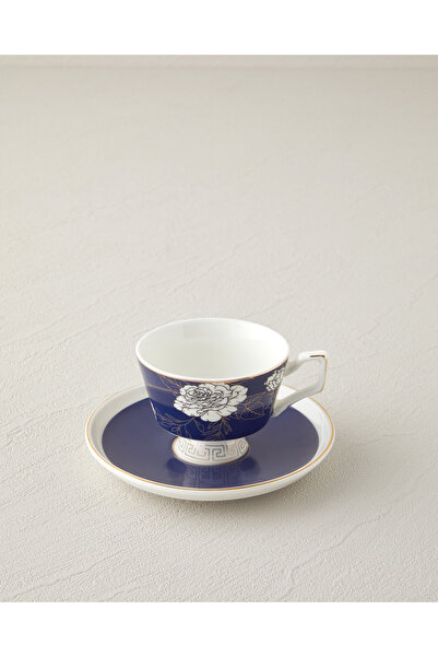English Home Evelina New Bone China 4 Parça 2 Kişilik Kahve Fincan Takımı 90 ml Lacivert
