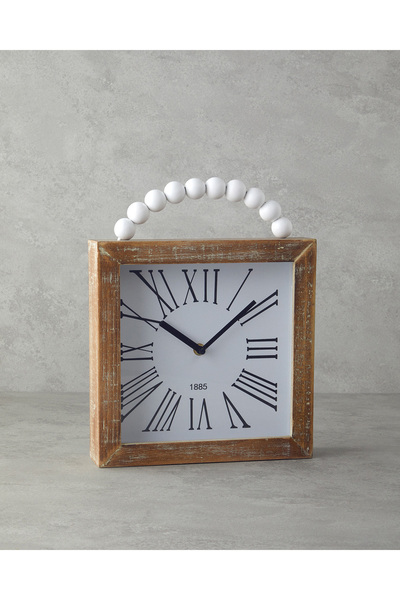 English Home Adela Ahşap Masa Saati Naturel