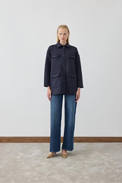 TERZİ DÜKKANI RAVEL 4 CEPLİ SCUBA PUF KAP LACİVERT