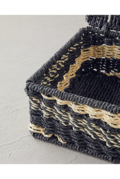 English Home Denver Paper Rope Decorative Box 18X18X8Cm Natural-Black