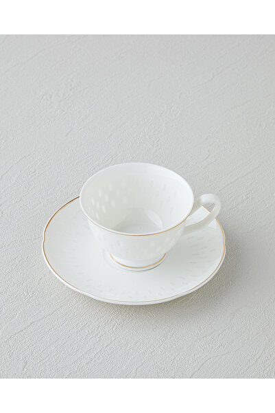 English Home Flare New Bone China 4 Parça 2 Kişilik Kahve Fincan Takımı Gold