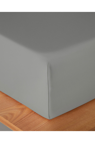 English Home Silver Colored Micell Cotton Satin - Single Elastic Sheet