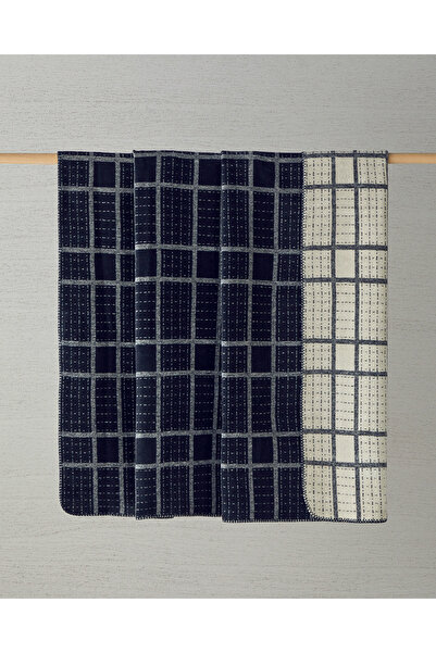 English Home Intense Stripe Pamuklu Çift Kişilik Battaniye 200x220 cm Siyah