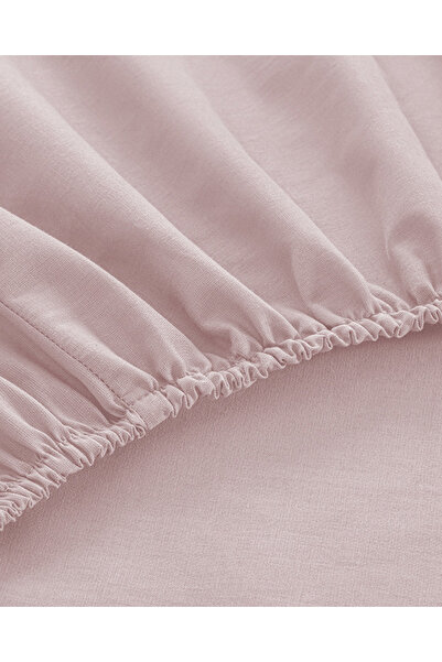 English Home Powder Pink Plain Cotton Medium Size Elastic Sheet