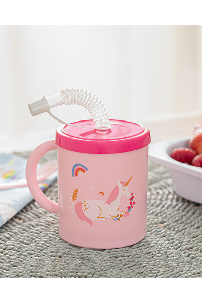 English Home Little Unicorn Plastic Straw Cup Pink