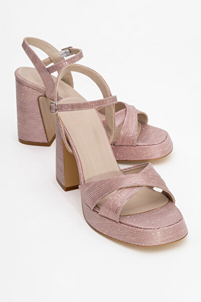 LuviShoes LELLO Pink Striped Women's Platform Heeled Shoes